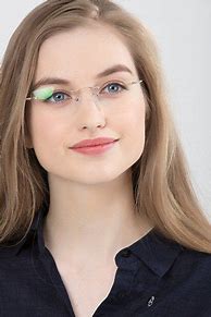 Image result for Rimless Glasses for Round Face