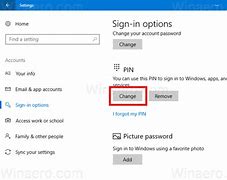 Image result for Settings Accounts Sign in Options Change Pin