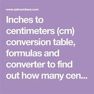 Image result for 9 Inches to Cm