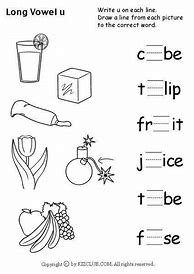 Image result for Long U Vowel Sound Worksheet