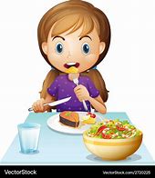 Image result for Cartoon Girl Eating Lunch
