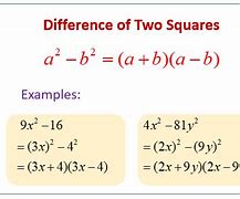 Image result for Difference of Two Squares