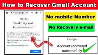 Image result for Gmail Recovery without Phone Number