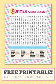 Image result for Summer-Themed Word Search Printable