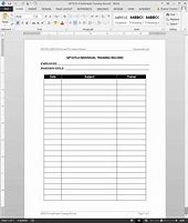 Image result for Training Record Template
