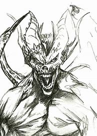 Image result for Demon Face Drawing Black and White