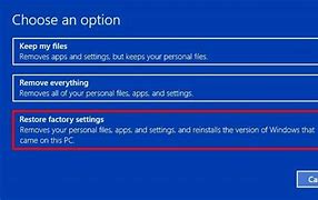 Image result for PC Will Not Reset to Factory Settings