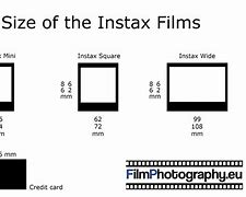 Image result for Instax Square Mini Wide Comparison Film