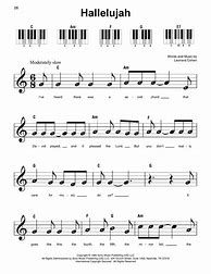 Image result for Hallelujah Song Sheet Music
