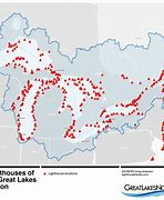 Image result for Great Lakes Lighthouses Map