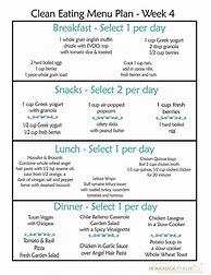 Image result for Clean Eating Weekly Meal Plan