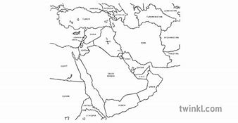 Image result for Middle East Map Black and White