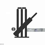 Image result for Cricket Bat Ball and Stumps Silhouette