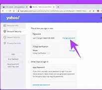 Image result for Where to Change Password in Yahoo!