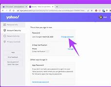 Image result for Change Password in Yahoo! Mail