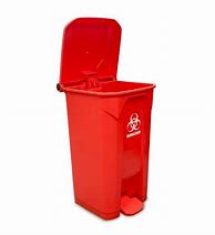 Image result for Red Biohazard Trash Can with Foot Pedal