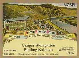 Image result for Alfred Merkelbach Urziger Wurzgarten Riesling Spatlese trocken #11