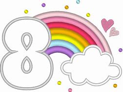 Image result for Rainbow Glitter Number 8
