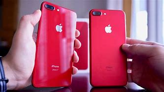 Image result for +O Phone 7 Red vs iPhone 8 Red