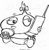 Image result for Cartoon Baby with Cell Phone