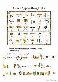 Image result for Ancient Egypt Hieroglyphics Worksheet