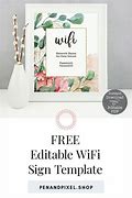 Image result for Free Editable Printable 5X7 Wifi Password