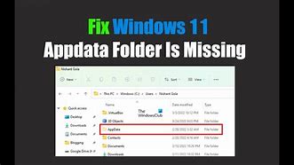 Image result for AppData Folder Missing