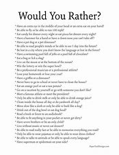 Image result for Would You Rather Questions for Adults