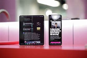 Image result for Galaxy 5 Fold Thickness Next to a iPhone