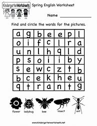 Image result for Kindergarten English Worksheets Free