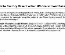 Image result for Factory Reset Locked iPhone 13