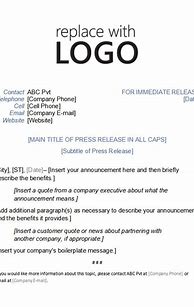 Image result for Press Release About an Event