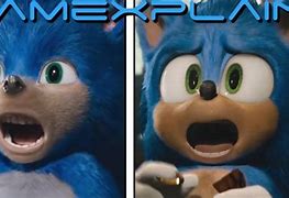 Image result for Sonic Movie Old vs New Design