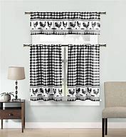 Image result for Black and White Kitchen Curtains