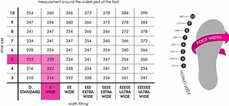Image result for Foot Width Measurement Chart
