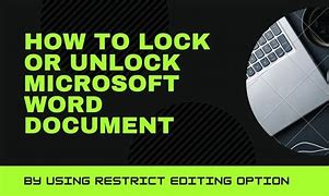 Image result for How to Unlock Microsoft Word