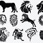 Image result for Black and White Roaring Lion Head