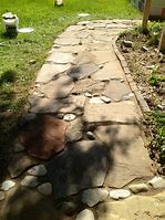 Image result for Concrete Stepping Stones with River Rock