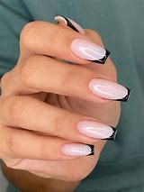 Image result for Black French Tip Nails Coffin