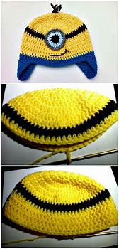 Image result for Free Crochet Minion Hat Pattern Adult