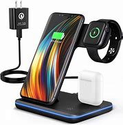 Image result for Desk Setup with 3 in 1 Wireless Charger