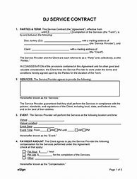 Image result for DJ Contract Template Word Free