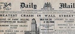 Image result for Stock Market Crash Newspaper
