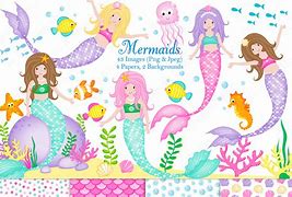 Image result for Mermaid Under the Sea Clip Art