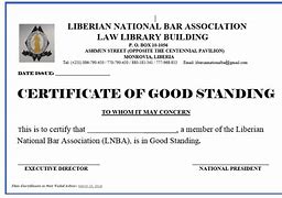 Image result for Good Standing Certificate Format