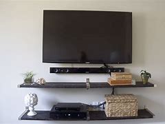 Image result for Wall Mounted TV with Shelf Underneath