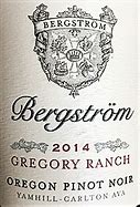 Image result for Bergstrom Pinot Noir Gregory Ranch