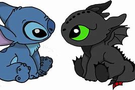 Image result for Cute Disney Baby Stitch and Toothless Outline