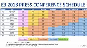 Image result for E3 Press Conference Schedule