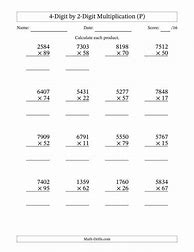 Image result for 4 Digit Multiplication